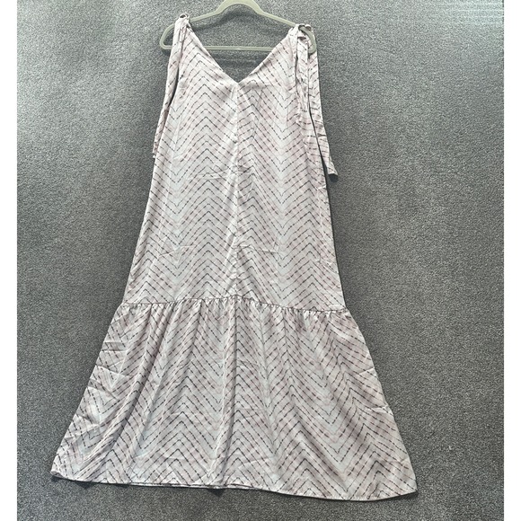 Banana Republic Drop Waist Midi Dress Women Medium Tie Shouder‎ V Neck - Picture 2 of 11